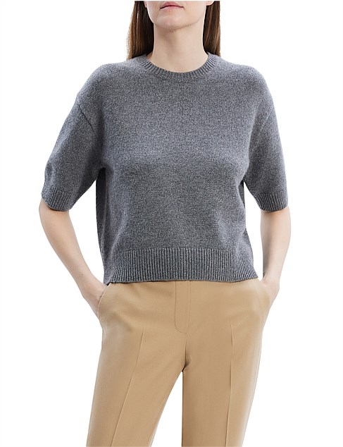 Cashmere Cropped Knit Tee