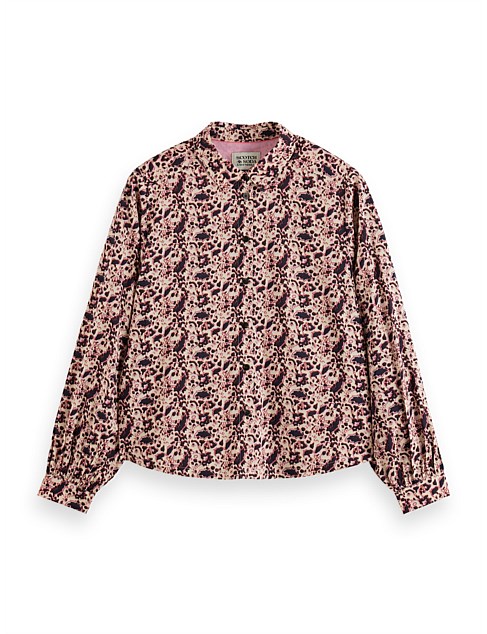 Printed Balloon Sleeve Shirt