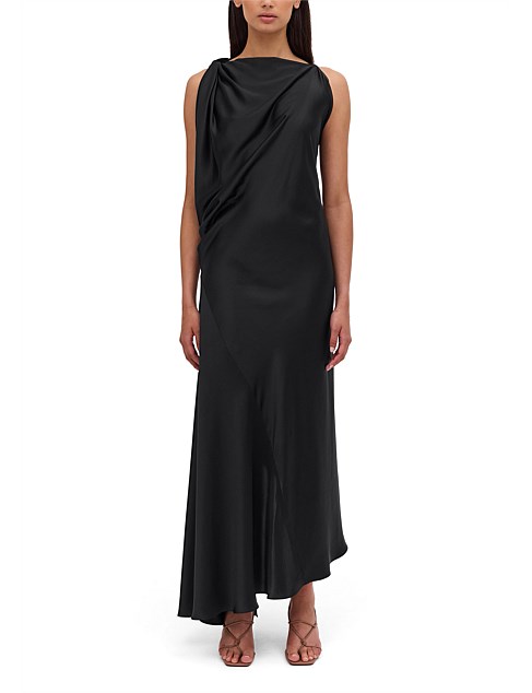 BLACK SILK ROMA GOWN