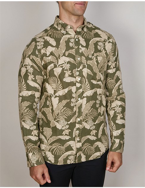 Regular Fit Linen Print Shirt