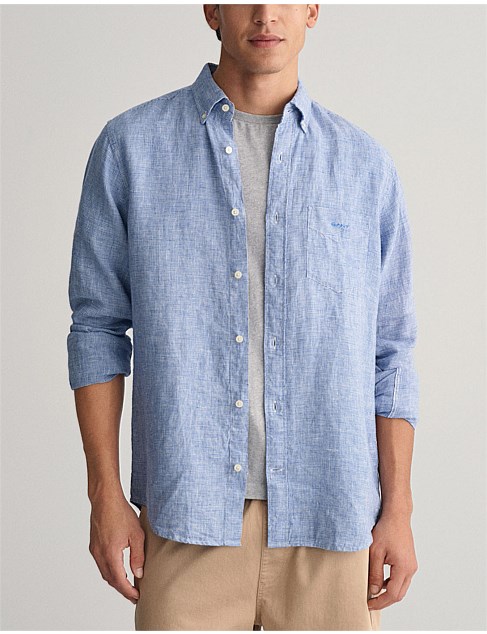 Regular Fit Houndstooth Linen Shirt