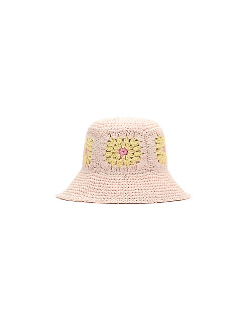 PAPER STRAW DAISY HAT