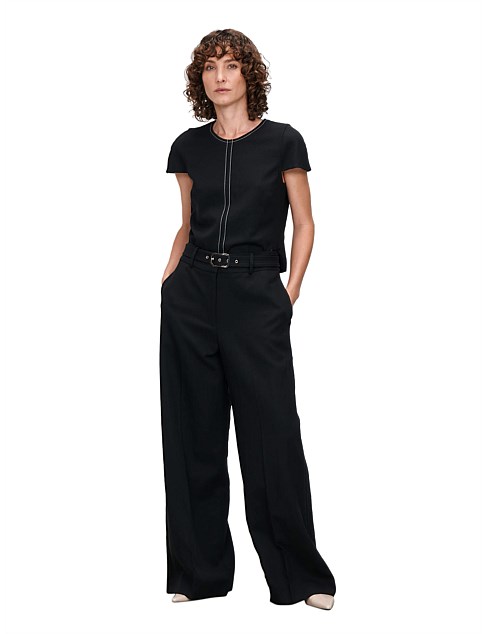 EUROPEAN TENCEL LINEN TWILL BELTED PANT