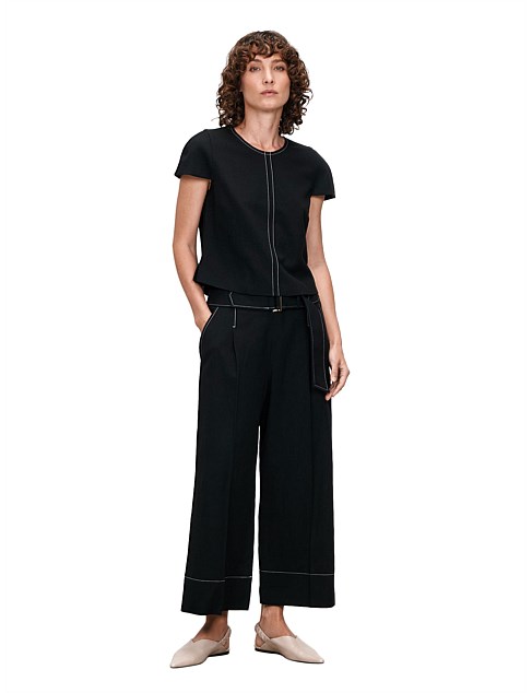 EUROPEAN TENCEL LINEN TWILL CROPPED PANT