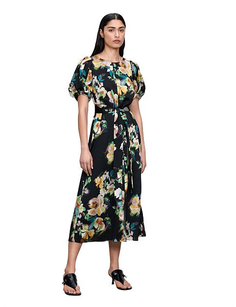 IMPRESSIONIST BLOOMS MIDI DRESS