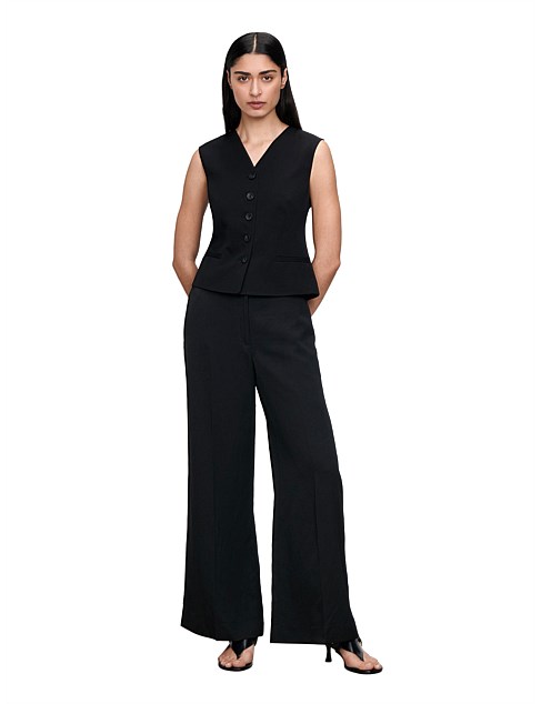 VISCOSE LINEN TWILL WIDE PANT