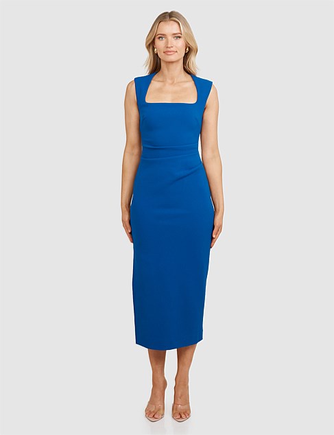 ROMY SQUARE NECK MIDI DRESS