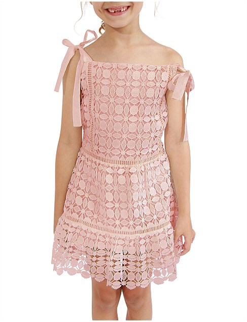 Rosy Mini Lace Dress