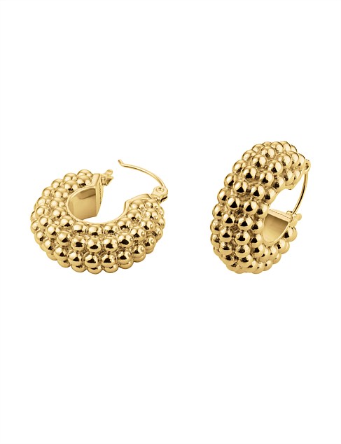 ROSEFIELD BUBBLE HOOPS GOLD EARRINGS