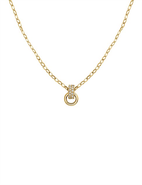 ROSEFIELD BOW LINK STUDS GOLD NECKLACE