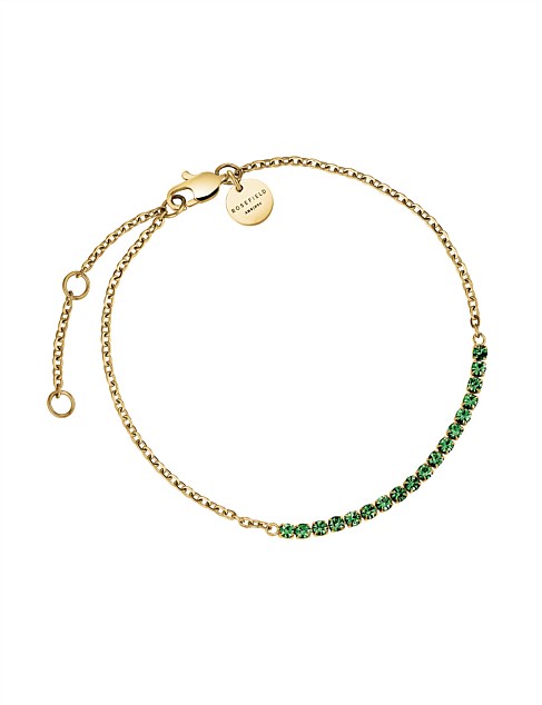 ROSEFIELD TENNIS EMERALD GOLD BRACELET