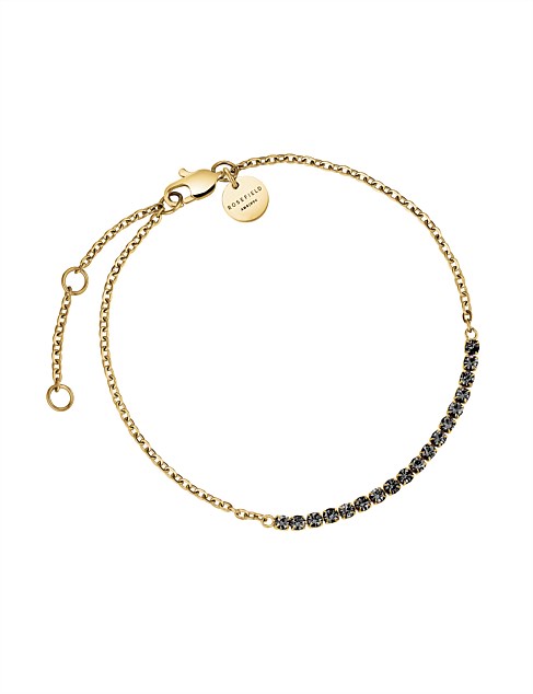 ROSEFIELD TENNIS GRAPHITE GOLD BRACELET