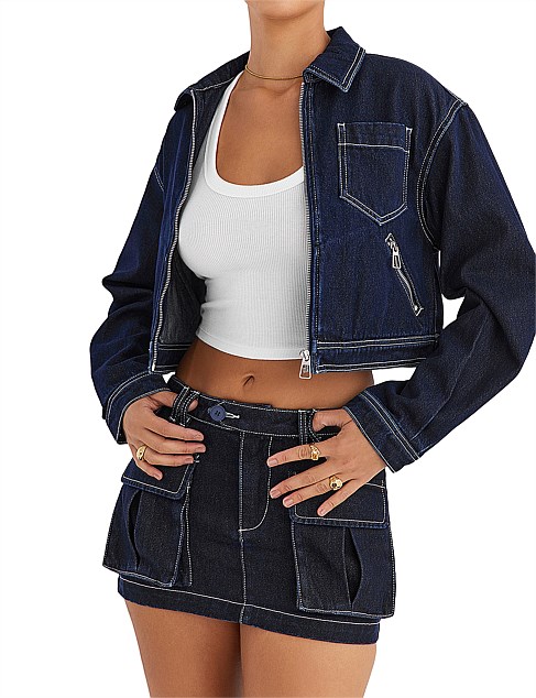 MISTRESS ROCKS DARK BLUE DENIM JACKET