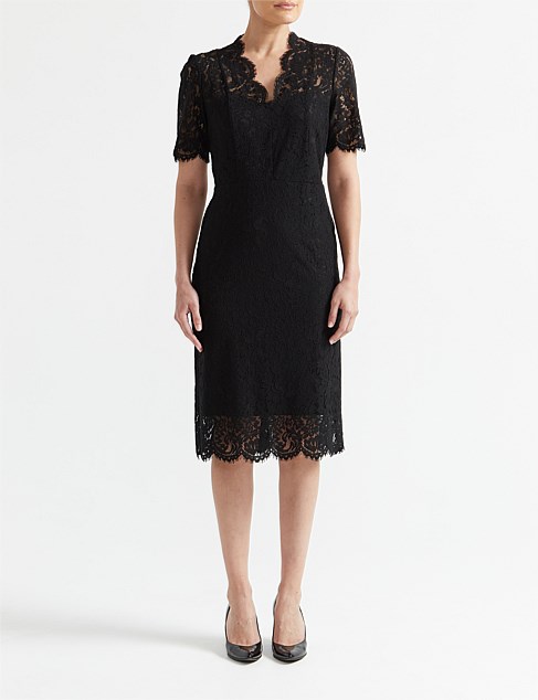 V NECK LACE DRESS