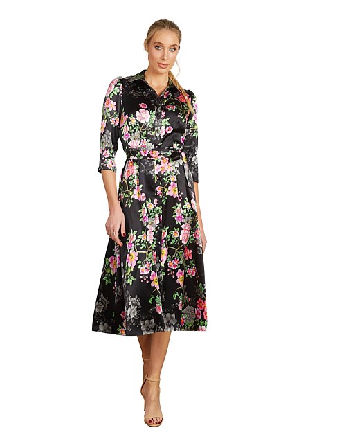 HYACINTH 100% SILK SHIRTDRESS