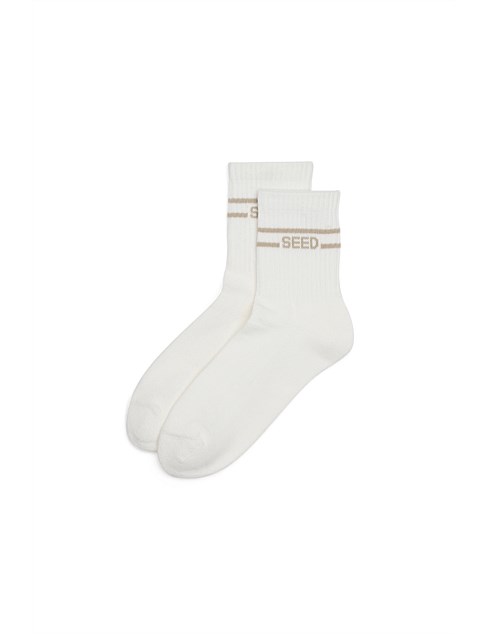 STRIPE LOGO 1/4 CREW SOCK