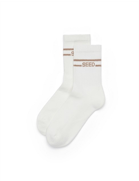 STRIPE LOGO 1/4 CREW SOCK