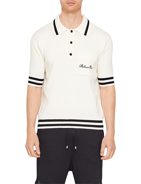 BALMAIN SIGNATURE WOOL POLO