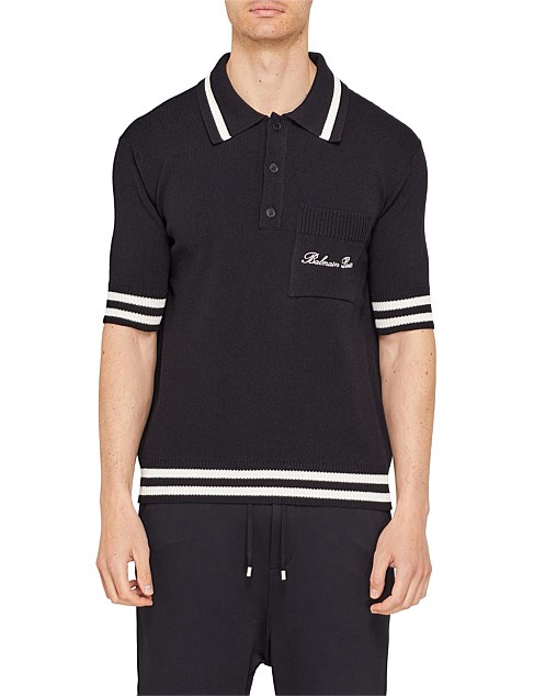 BALMAIN SIGNATURE WOOL POLO