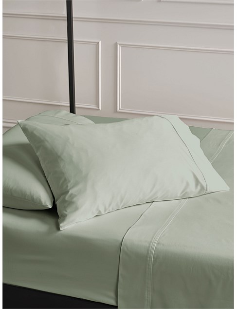 500TC COTTON SATEEN STD PILLOWCASE PAIR GREEN GUM