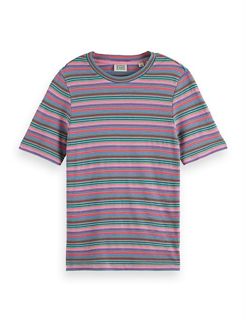 Textured Stripe Slim Fit T-Shirt