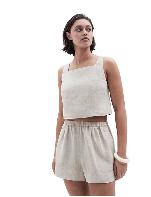 SLEEVELESS LINEN TOP