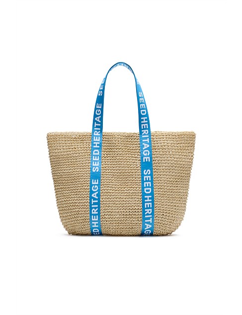 LOGO WOVEN BASKET BAG