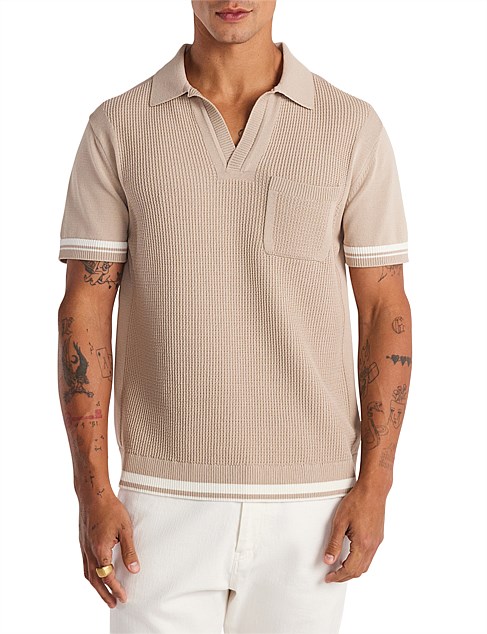 TEXTURED KNIT POLO