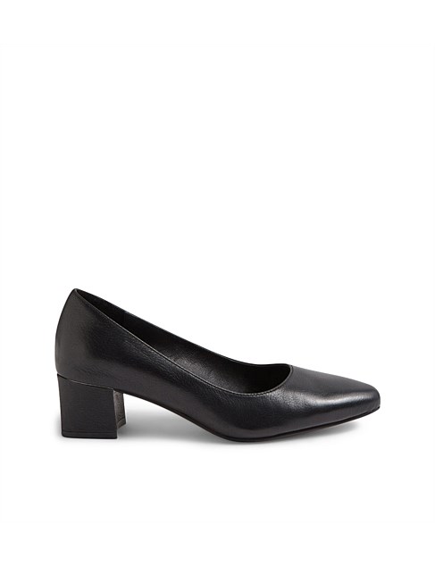 Oledia Black Leather Heels