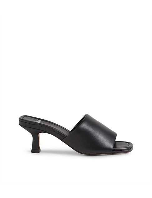 Minimal Black Leather Mules