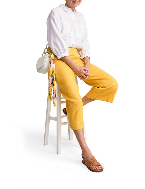 LINEN CULOTTE - MUSTARD