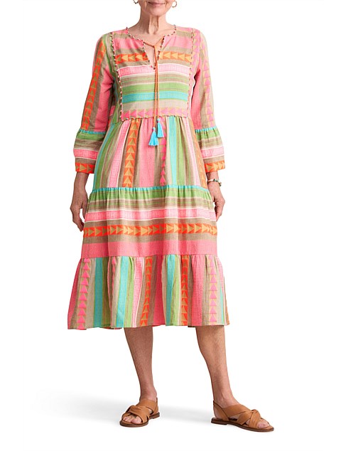 FLUORO JACQUARD DRESS - MULTICOLOUR