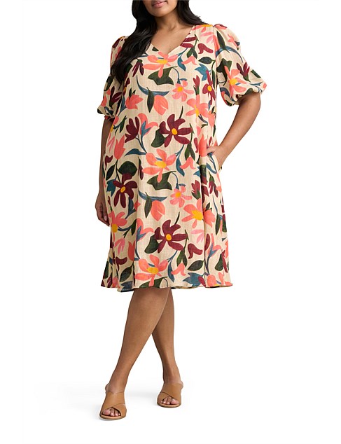 PRINTED SWING DRESS - MULTICOLOUR