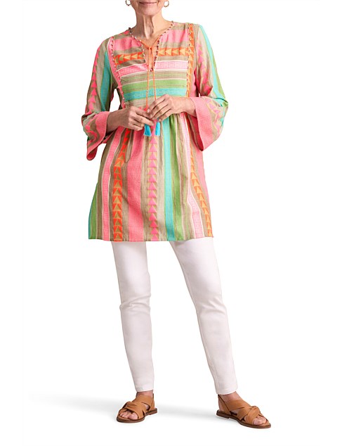 FLUORO JACQUARD KAFTAN - MULTICOLOUR