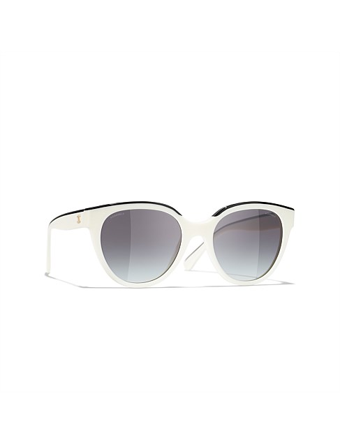 Oval WHITE BLACK GRADIENT GREY Sunglasses