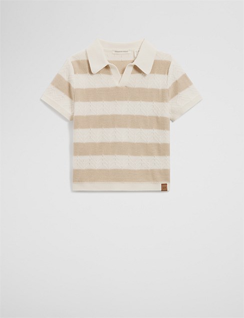 Organically Grown Cotton Wavy Knit Polo