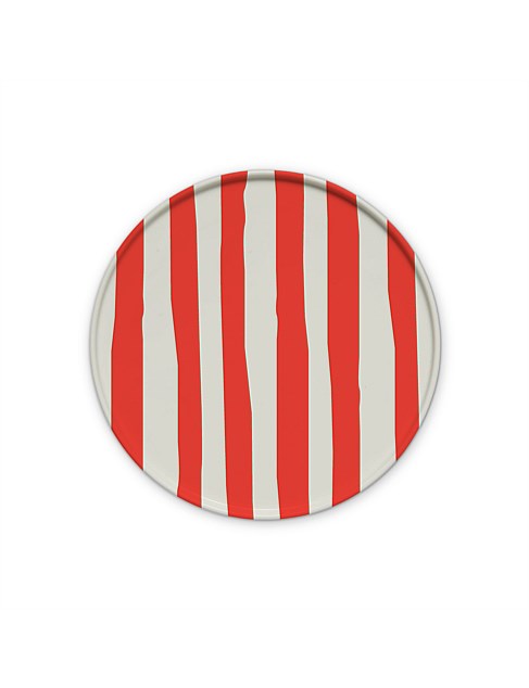 Ceramic Dinner Plate - Red Stripe