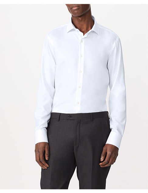 LS SLIM PLAIN DOBBY SHIRT