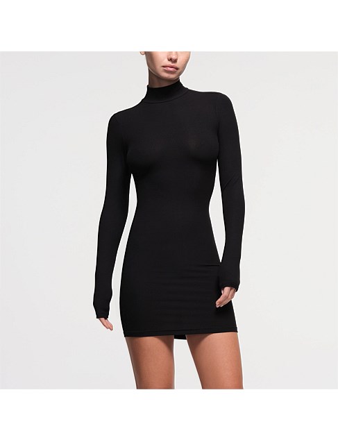 SOFT LOUNGE TURTLENECK LONG SLEEVE MINI DRESS