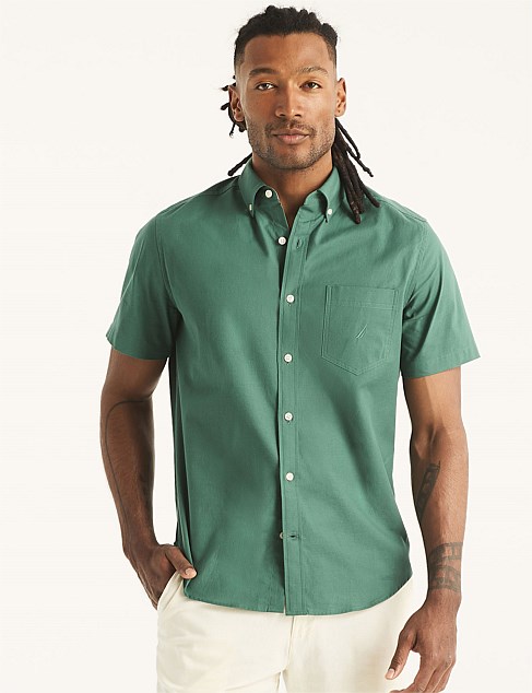 SHORT SLEEVE SOLID COTTON OXFORD