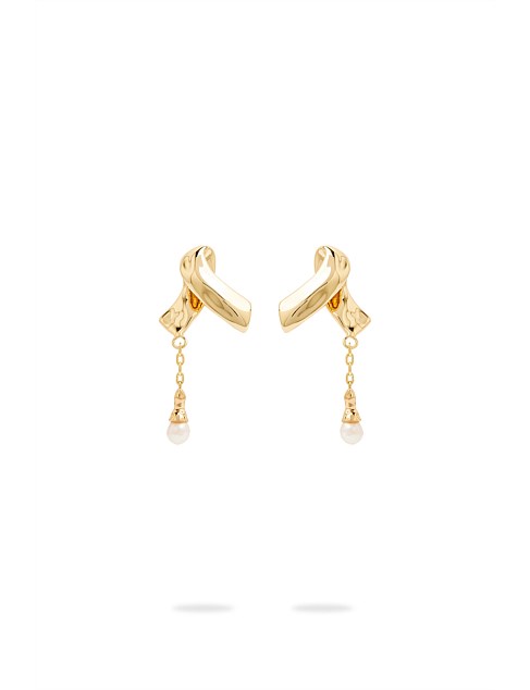 EVERA RIBBON DROP STUD EARRINGS