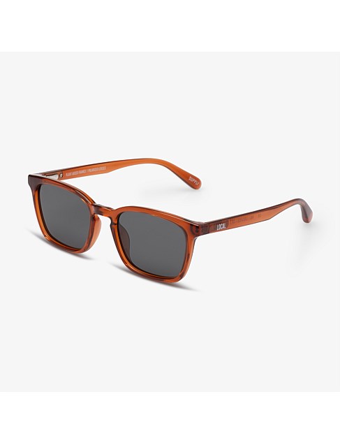 HKG POLISHED RUST DARK GREY SUNGLASSES