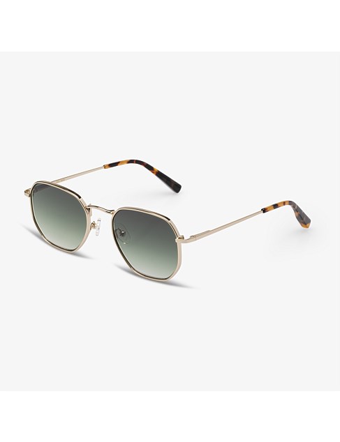 DXB POLISHED GOLD GREEN GRADIENT SUNGLASSES