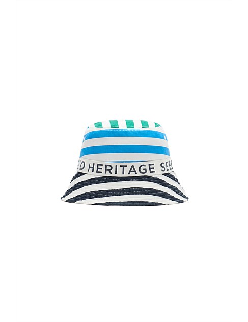 STRIPE COLOURBLOCK BUCKET HAT