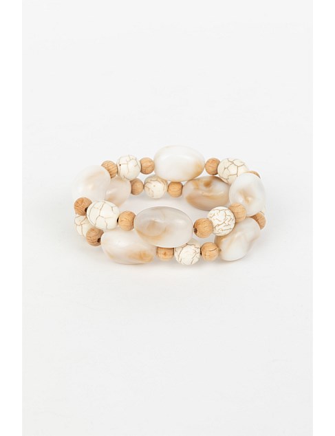 MANDO BEADED STACK BRACELET