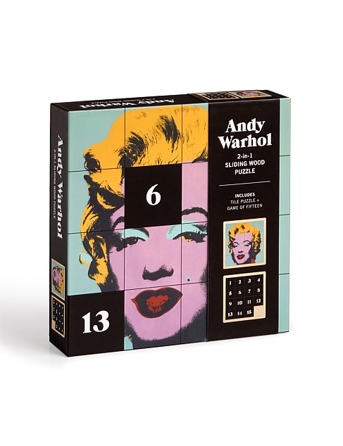 Andy Warhol Marilyn 2-in-1 Sliding Wood Puzzle