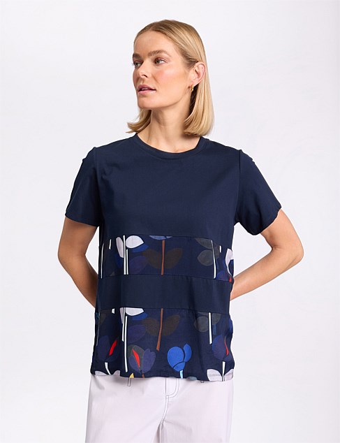 SEA BLOOM SPLICED TEE