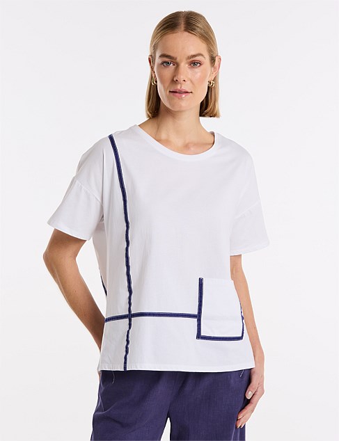 BOXY TAPE TRIM TEE