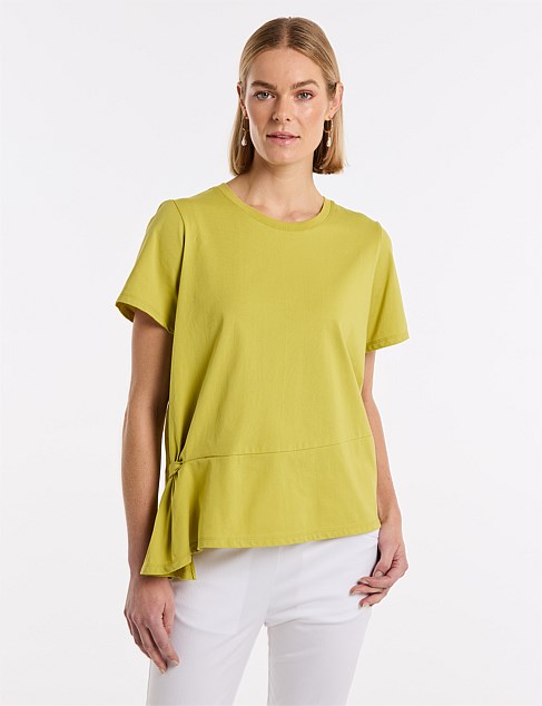 SHORT SLEEVE DRAPED TEE