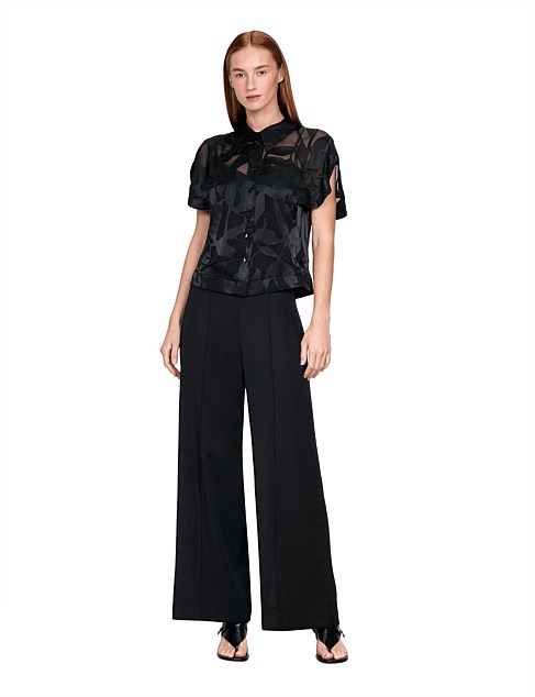 SATEEN WIDE LEG PANT